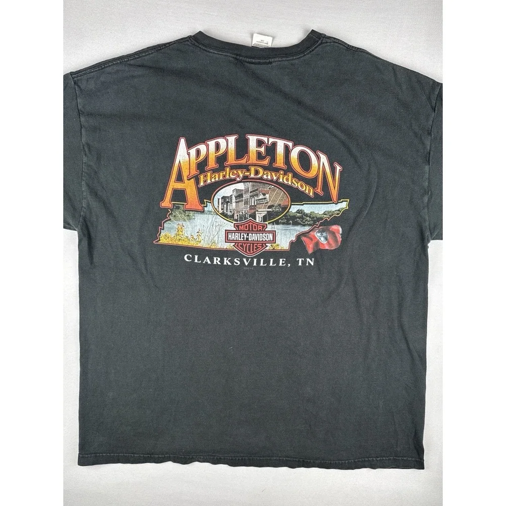 Harley Davidson Wolves T Shirt 2XL USA Appleton TN Biker 2005 Motorcycle
